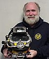 Dr. E. Lee Spence with KM17 Diving Helmet