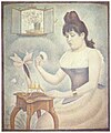 《擦粉的女人》（Jeune femme se poudrant），1889年到1890年，收藏于伦敦科陶德美术馆