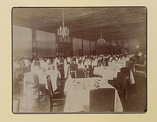 Black and white photo of the drawing Room at the Royal Alexandra Hotel, Winnipeg