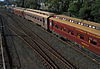 Heritage train made up of restored Victorian Railways E type carriages