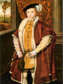 Image 14 Edward VI of England Artist: Unknown, probably of the Flemish School A portrait of Edward VI of England, when he was Prince of Wales. He is shown wearing a badge with the Prince of Wales's feathers. It was most likely painted in 1546 when he was eight years old, during the time when he was resident at Hunsdon House. Edward became King of England, King of France and Edward I of Ireland the following year. He was the third monarch of the Tudor dynasty and England's first ruler who was Protestant at the time of his ascension to the throne. Edward's entire rule was mediated through a council of regency. He died at the age of 15 in 1553. More featured pictures