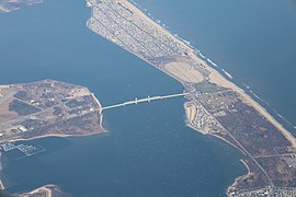 Aerial view of Marine Parkway Bridge in 2021