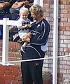 Matthew Hoggard with baby (Ernie?)