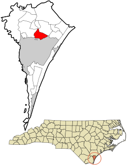 Location in New Hanover County and the state of North Carolina.