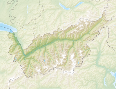 Location map Switzerland Valais