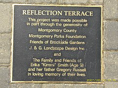 Dedication Plaque at the Reflection Terrace