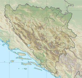 Location of the Buna spring in Bosnia and Herzegovina