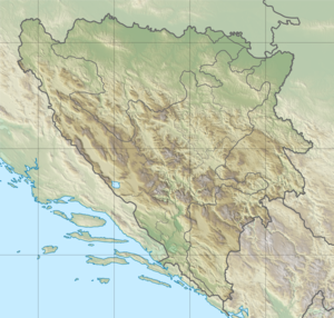 Location of the Buna mouth in Bosnia and Herzegovina