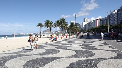 Portuguese pavement in Copacabana Beach, Rio de Janeiro