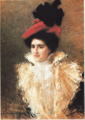 L'élégante au chapeau rouge, Pastel, 1898