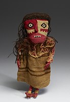 Textile doll (11th century), Chancay culture, found near Lima, Walters Art Museum. Of their small size, dolls are frequently found in ancient Peruvian tombs.[1]