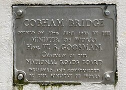 Cobham Bridge opening plaque