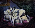 三女一男进行四人性交，阿尔弗雷德·德·缪塞的作品。