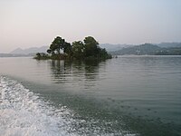 Small island in the middle of the lake