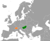 Location map for Hungary and Switzerland.
