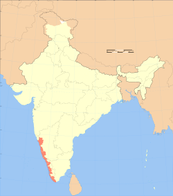 Map showing the Malabar Coast