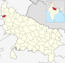 Location of Ghaziabad district in Uttar Pradesh