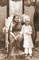 Rajamate Kempananjammanni Devi with grandson and future king Jayachamarajendra Wadiyar