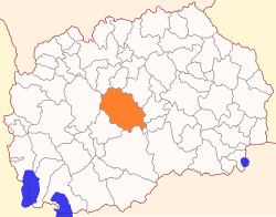 Location of Čaška Municipality