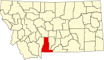 帕克县在蒙大拿州的位置