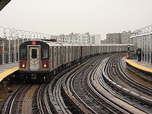 A train on the New York City Subway's number "2" route