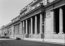 South facade of Pennsylvania Station showing multiple columns