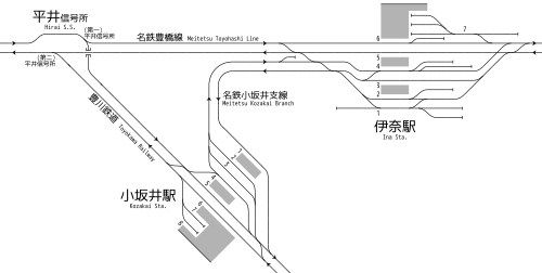 小坂井支线配线略图（1943年）