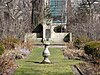 The Shakespeare Garden's monument and fountain