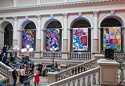 Max Vityk Warriors of Light paintings exhibited in the main Hall of Lviv National University. 2023-2024