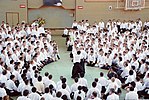 Doshu demonstrating Aikido to students from around the globe, at the IAF Congress in the founder's birthtown of Tanabe