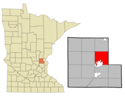 Location of the township of Cambridge within Isanti County, Minnesota