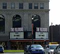 The marquee extends over Woodward Avenue