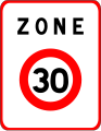 Zone 30 entry in France with 30 km/h speed limit