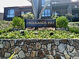 The Highlands Inn sign.