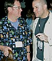 Jonathan Ive with John Lasseter at the opening of Macworld Expo 2008