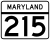 Maryland Route 215 marker