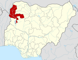 Location of Kebbi State in Nigeria