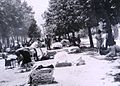 The next day after the earthquake, citizens preparing temporary dwellings.