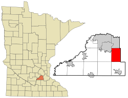 Location of the city of Credit River within Scott County, Minnesota