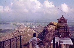 Distant view of the temple town from the Yoga Narasimha Swamy temple