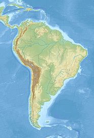 海懒兽属在南美洲的位置