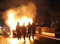 The rolling of the firewheel in Steffeln 2017 (Eifel, West Germany). Every year on the weekend after the German Karneval.