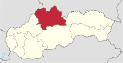 日利纳州在斯洛伐克的位置
