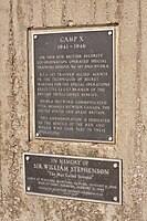 Plaque and memorial at the site of Camp X