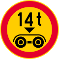 No vehicles having a weight exceeding [...] tonnes on a tandem axle (formerly used )