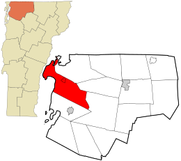 Location in Franklin County and the state of Vermont.