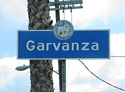 Garvanza neighborhood sign located on York Boulevard at Figueroa Street