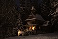 Jaszczurówka in Zakopane during blue hour - 4th place in Polish Wiki Love Monuments and 3rd in international Contest