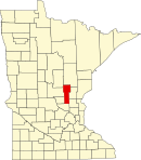 密尔湖县在明尼苏达州的位置