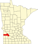 耶洛梅德辛县在明尼苏达州的位置